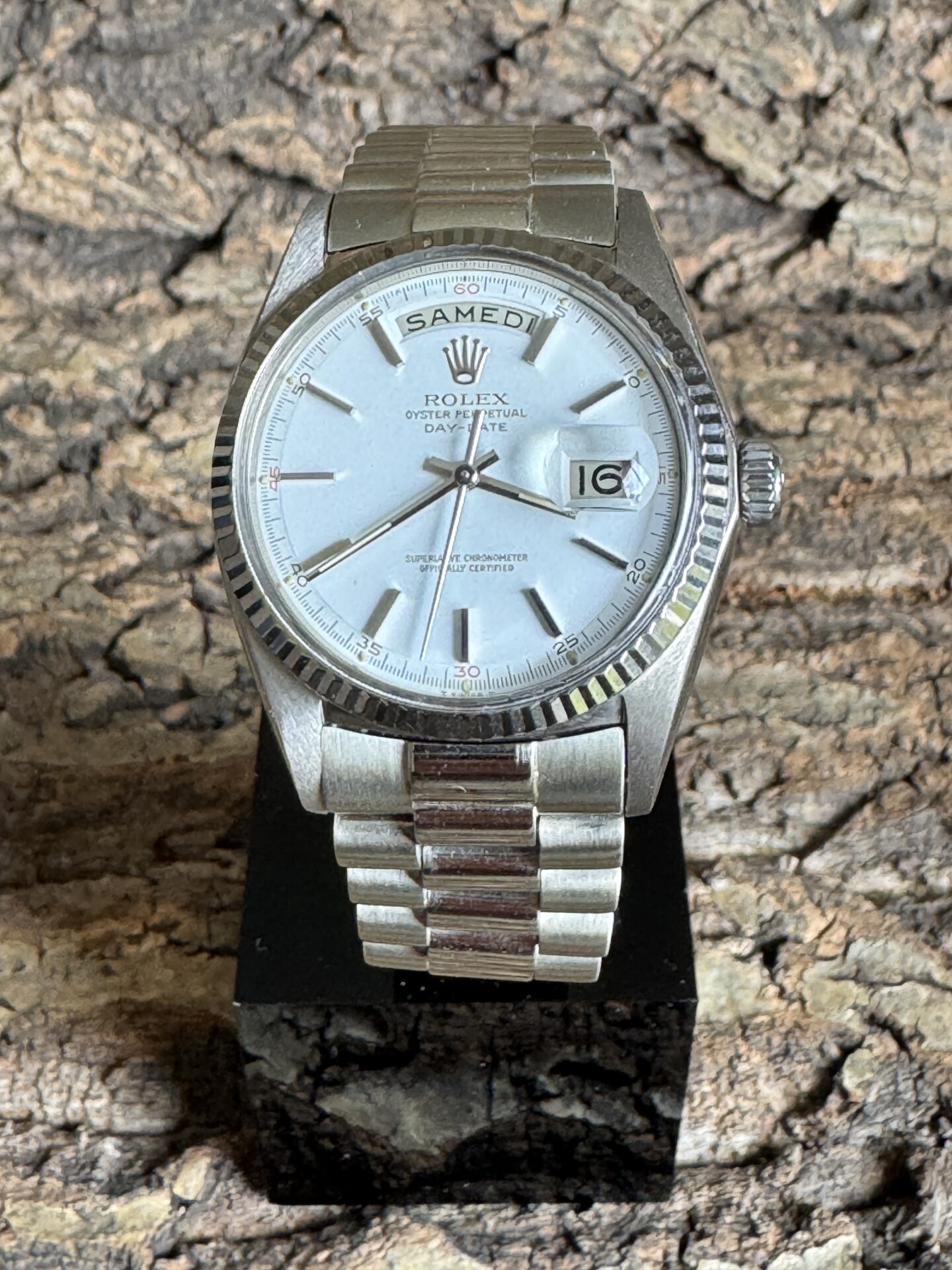 Rolex Day-Date Président Or Blanc Full Set de 1968 – Image 2