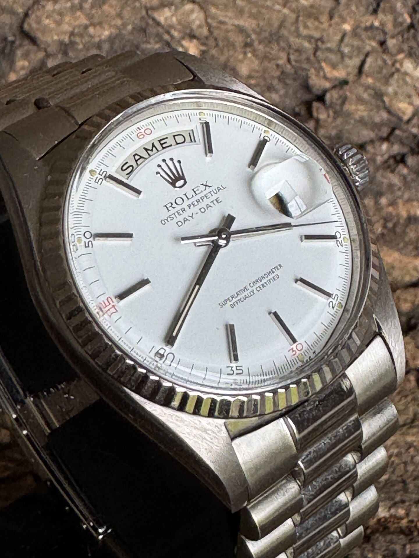 Rolex Day-Date Président Or Blanc Full Set de 1968 – Image 4