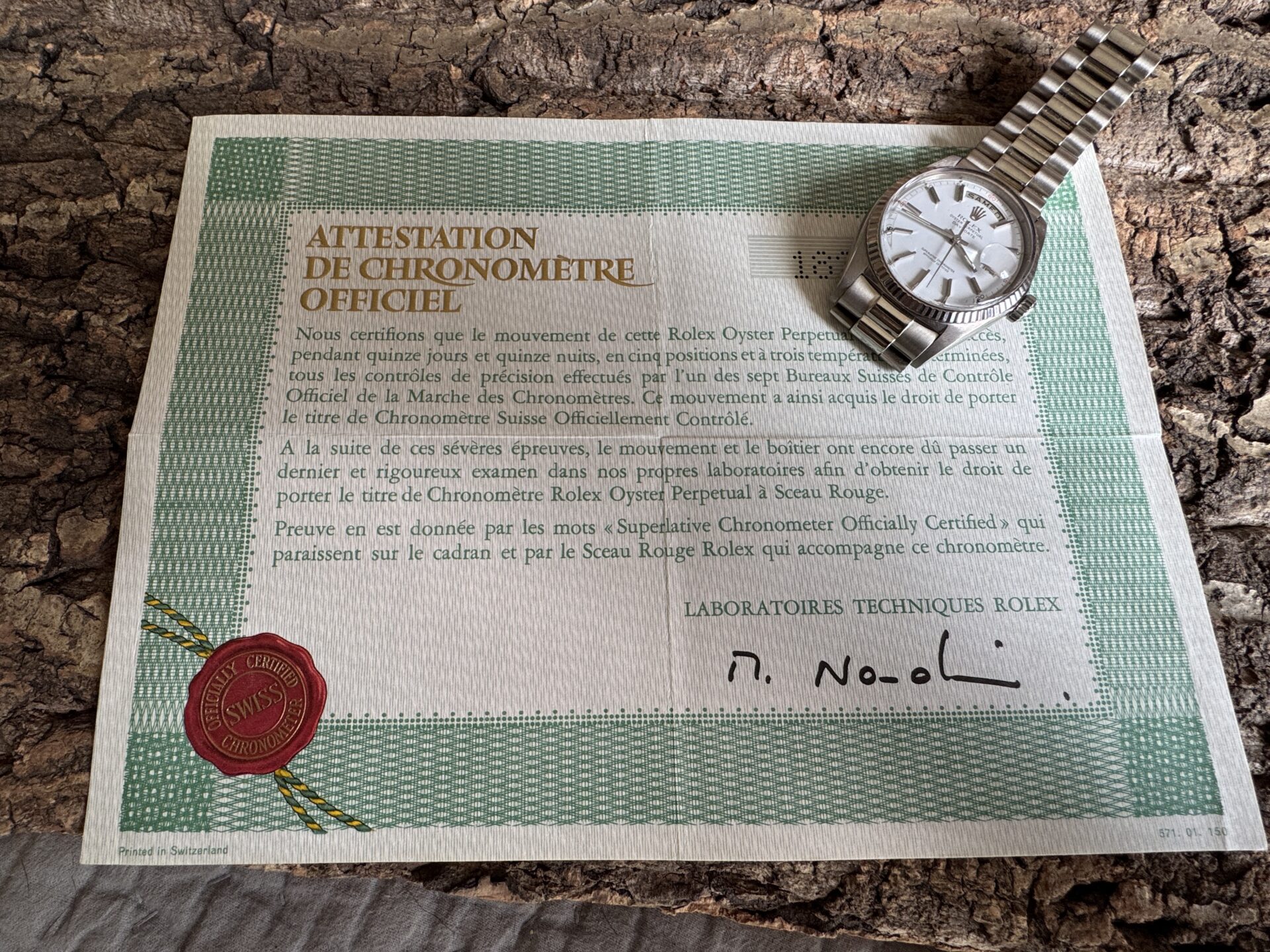 Rolex Day-Date Président Or Blanc Full Set de 1968 – Image 12